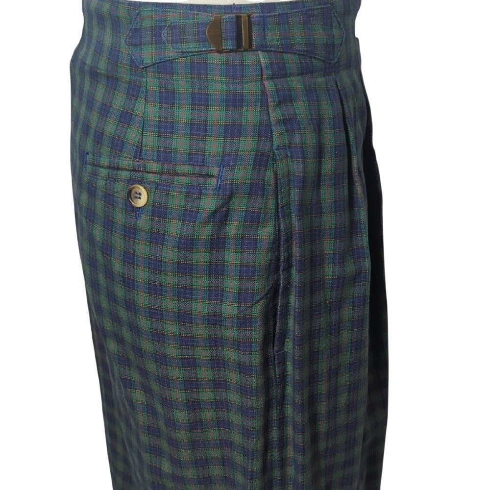 Vintage 80s 90s Nautica Tartan Plaid Green Blue Women's Skirt Midi Maxi Fall Med - Picture 7 of 16
